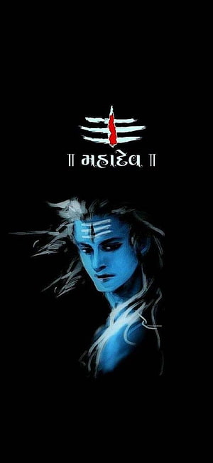 Mahakal Dark Portrait with Blue Skin and Sacred Forehead Mark HD phone wallpaper