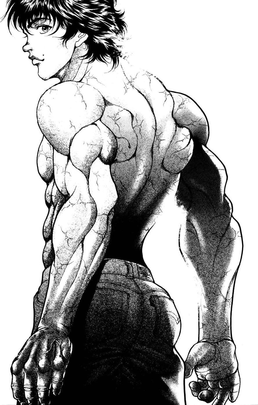Baki Hanma Muscular Back Anime Manga Illustration, baki hanma, #baki HD phone wallpaper