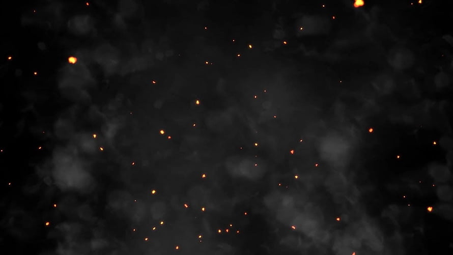 Dark Smoke With Glowing Orange Embers And Sparks Abstract Background HD wallpaper