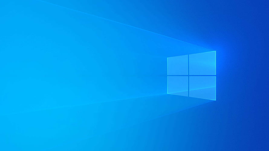 Windows 10 Default Blue Desktop Background with Glowing Window Logo HD wallpaper