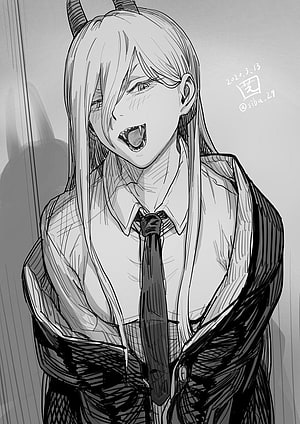 Power from Chainsaw Man in a school uniform with a mischievous grin, power chainsaw man, #power HD phone wallpaper