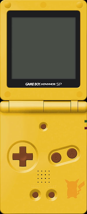 Yellow Pikachu Game Boy Advance SP Handheld Console with Brown Buttons and D-Pad HD phone wallpaper