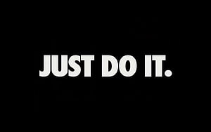 Nike Just Do It Slogan in Bold White Typography on Black Background HD wallpaper
