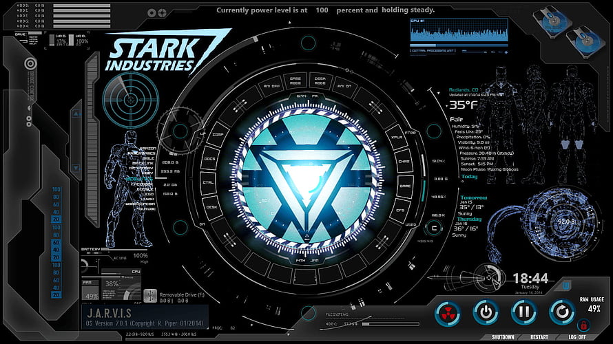 Stark Industries J.A.R.V.I.S. Iron Man Futuristic HUD Interface, Jarvis Iron Man, #jarvis HD wallpaper