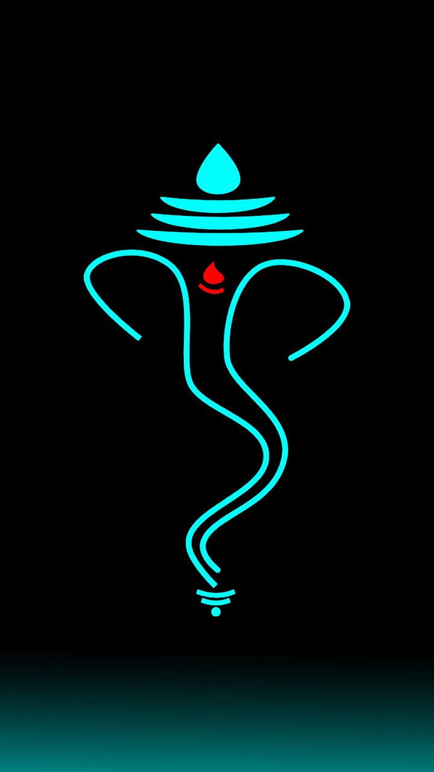 Minimalist Neon Ganesha Line Art Wallpaper HD phone wallpaper
