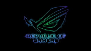ASUS Republic of Gamers Neon Logo on Black Background HD wallpaper