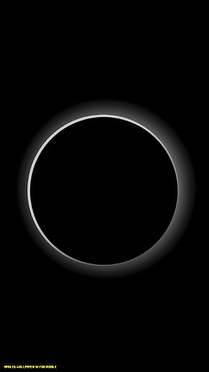 Minimalist Black AMOLED Wallpaper With Glowing White Ring Circle HD phone wallpaper