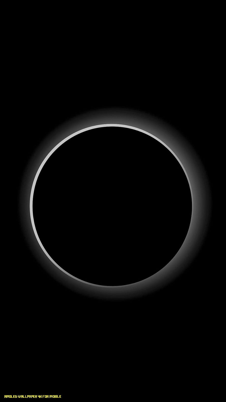 Minimalist Black AMOLED Wallpaper With Glowing White Ring Circle HD phone wallpaper
