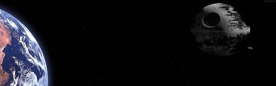 Death Star and Earth in Space - Star Wars Sci-Fi Wallpaper HD wallpaper