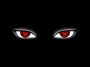 Sharingan Anime Eyes Wallpaper - Red Dojutsu on Black Background HD wallpaper
