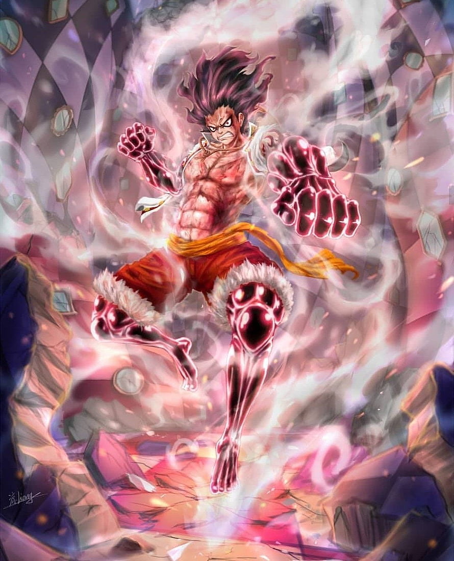 Monkey D. Luffy Gear 4 Snake Man Form in Dynamic Anime Action Pose, Luffy Snake Man, luffy gear 4 snake man HD phone wallpaper