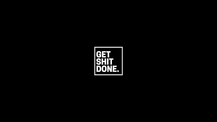 Minimalist Black Background with Bold White Motivational Quote in Square Frame HD wallpaper