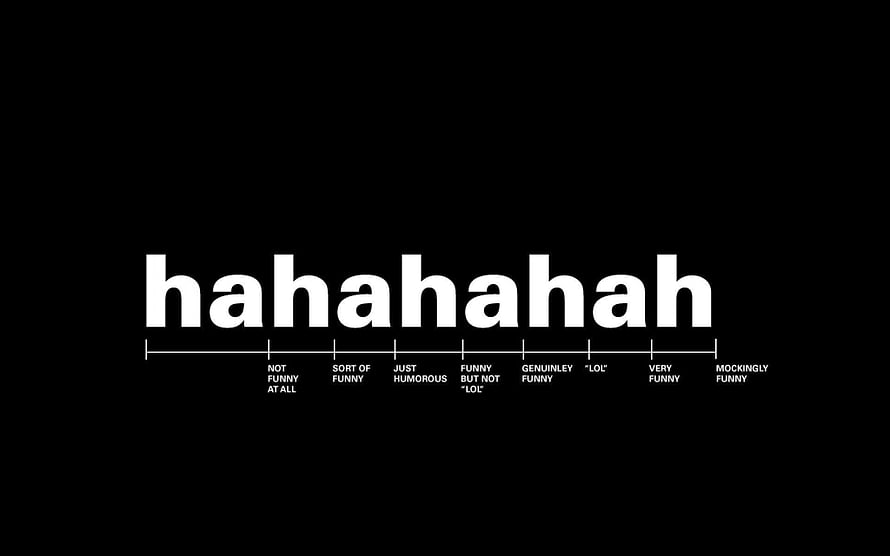 Minimalist Black and White Typography Art Featuring a Humor Spectrum Scale HD wallpaper