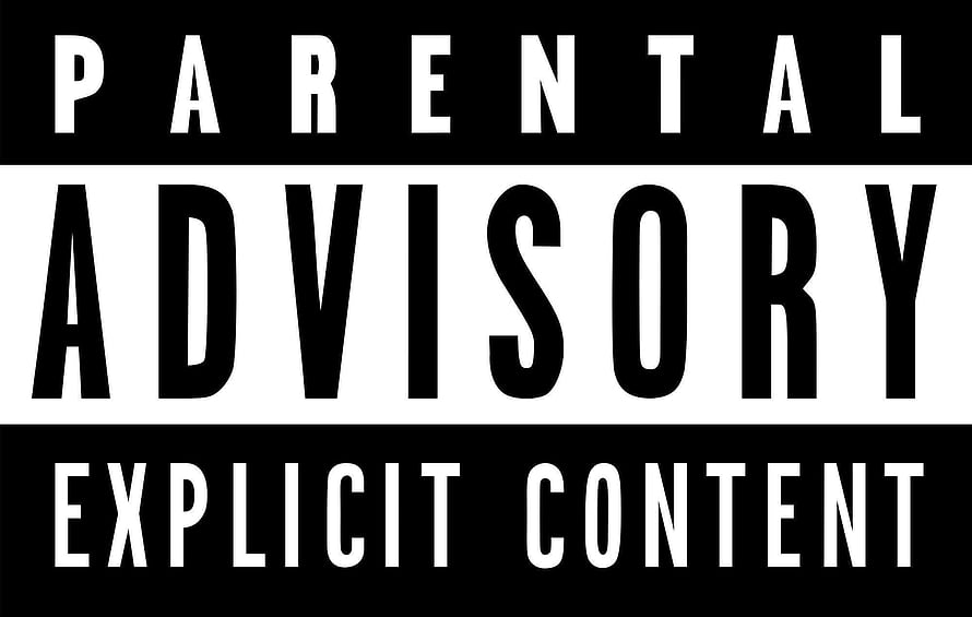 Parental Advisory Explicit Content Black and White Typography Design HD wallpaper