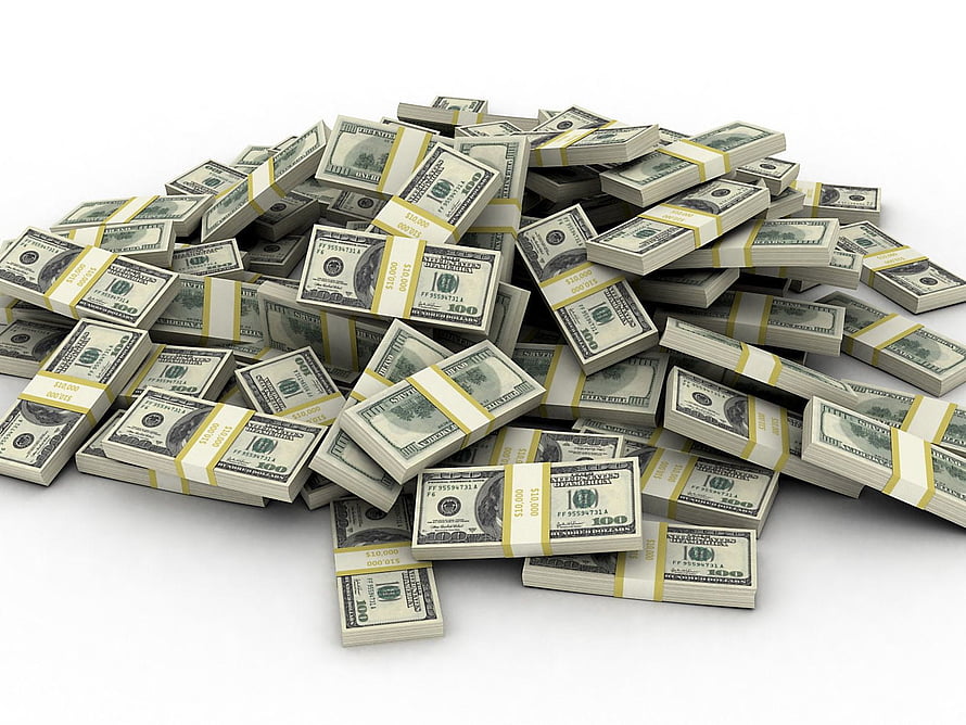 Stacks of US One Hundred Dollar Bills Piled on a White Background HD wallpaper