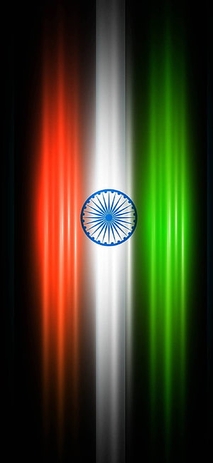 Glowing Indian Flag Vertical Wallpaper With Ashoka Chakra HD phone wallpaper