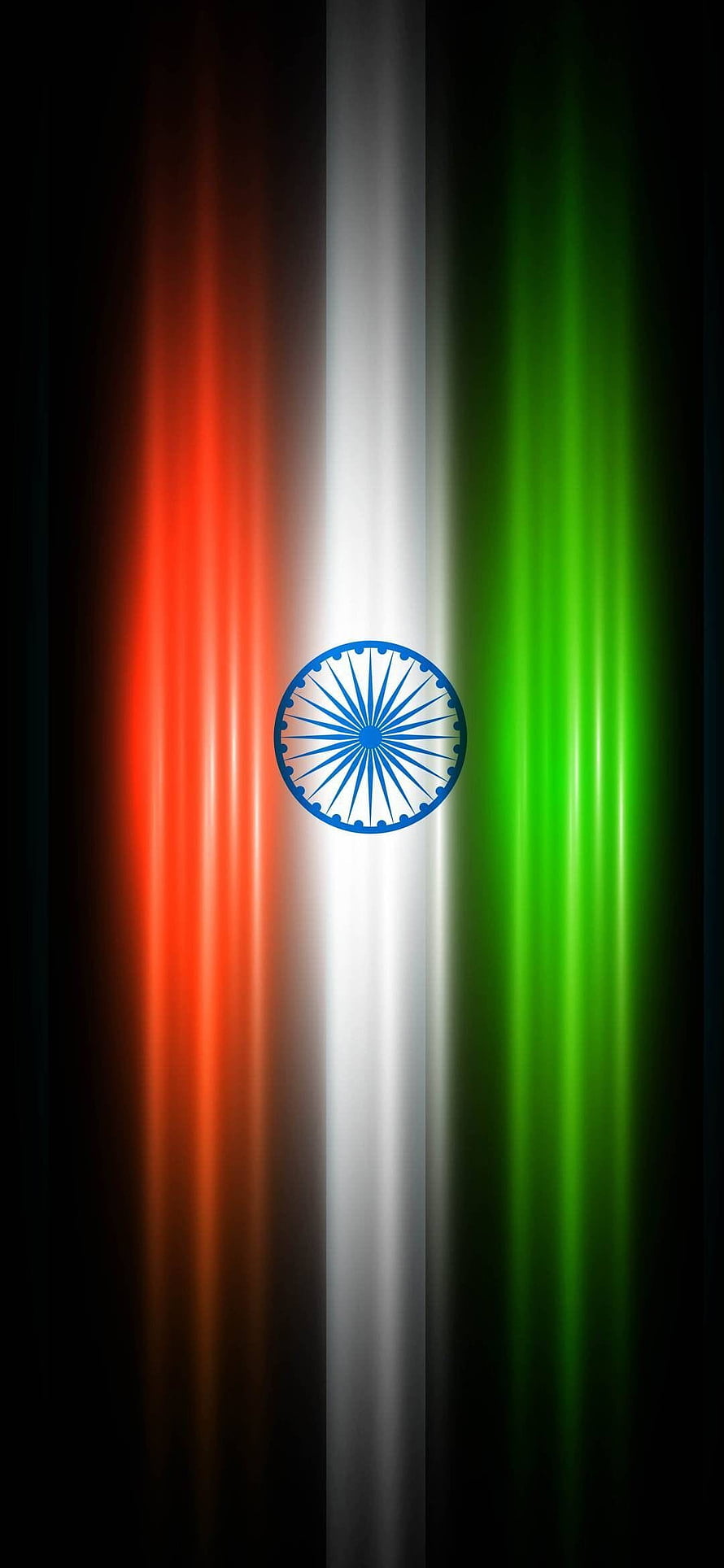 Glowing Indian Flag Vertical Wallpaper With Ashoka Chakra HD phone wallpaper