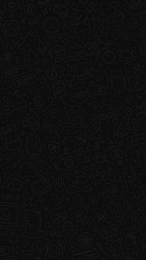 Dark doodle pattern wallpaper with tech and lifestyle icons HD phone wallpaper