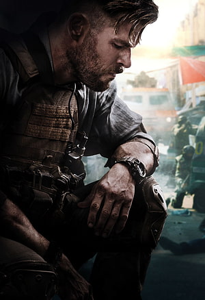 Extraction Movie Poster Featuring Chris Hemsworth in Tactical Gear HD phone wallpaper