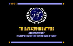 Star Trek LCARS Computer Network Interface with Federation Emblem HD wallpaper