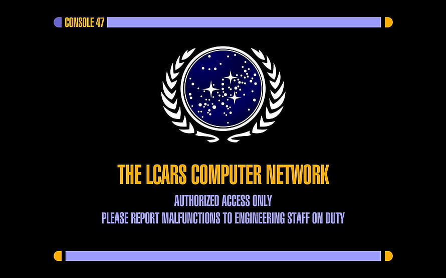 Star Trek LCARS Computer Network Interface with Federation Emblem HD wallpaper