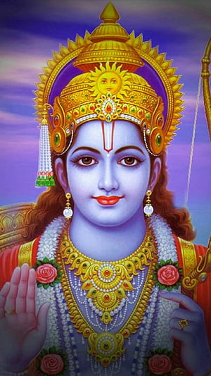 Lord Rama Portrait With Bow And Arrow, Hindu Deity Wallpaper HD phone wallpaper