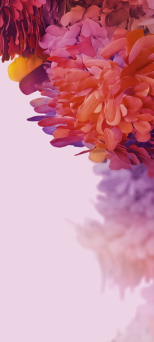 Vibrant 3D Floral Abstract Wallpaper with Pink and Orange Petals HD phone wallpaper