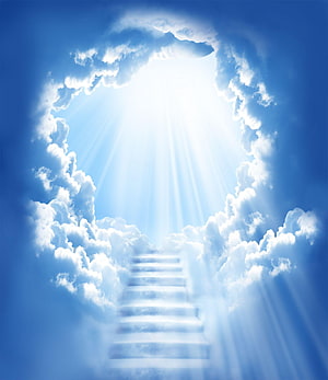 Stairway to Heaven Clouds with Divine Light Rays HD phone wallpaper