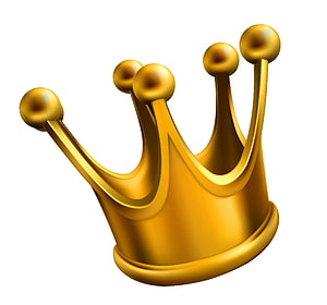 Glossy Golden Crown with Spherical Ornaments on White Background HD wallpaper