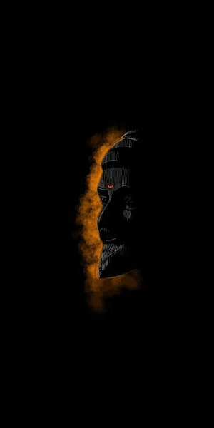 Sri Ramakrishna Paramahamsa Portrait With Orange Aura And Black Background HD phone wallpaper