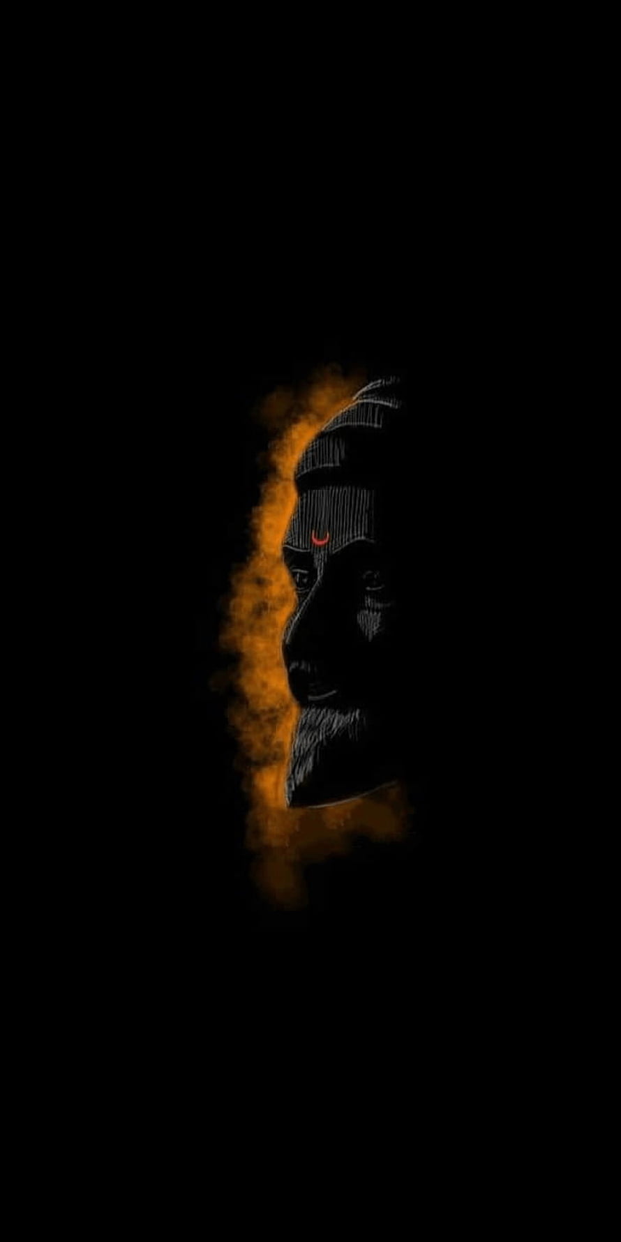 Sri Ramakrishna Paramahamsa Portrait With Orange Aura And Black Background HD phone wallpaper