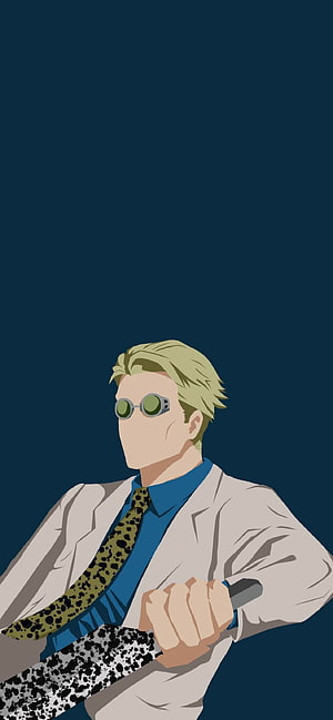 Kento Nanami Anime Character in White Suit and Goggles HD phone wallpaper