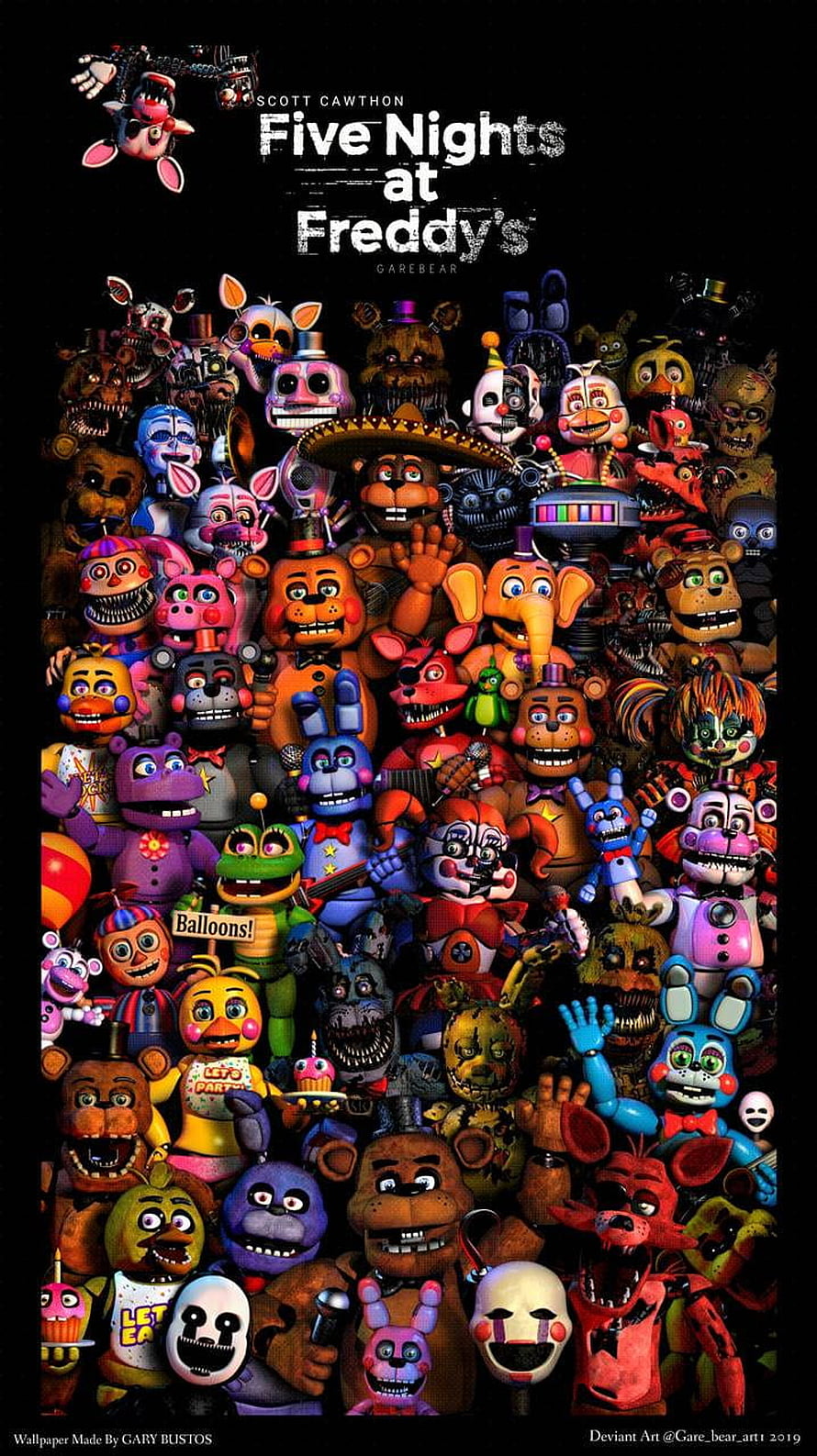 Five Nights at Freddy's Complete Character Roster Wallpaper HD phone wallpaper