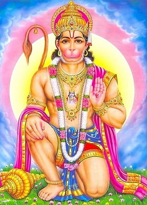 Lord Hanuman Kneeling with Golden Mace and Flower Garlands, hanuman ji full lord hanuman hanuman, #hanuman ji HD phone wallpaper