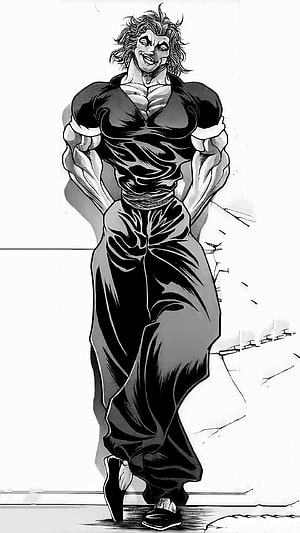 Manga Style Illustration of Muscular Man in Black Shirt and Baggy Pants, Yujiro Hanma Discover more Anime, Baki the Grappler, Grappler Baki, Manga, Yujiro . http…, baki manga HD phone wallpaper