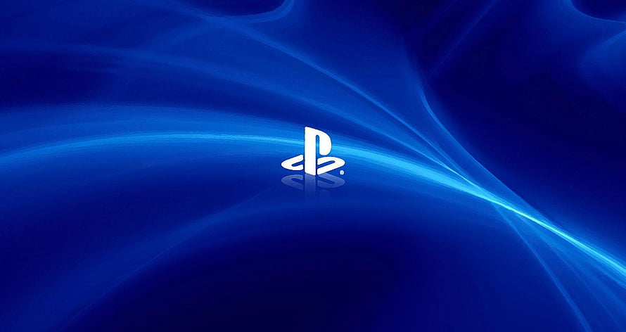 PlayStation Logo on Blue Abstract Background HD wallpaper