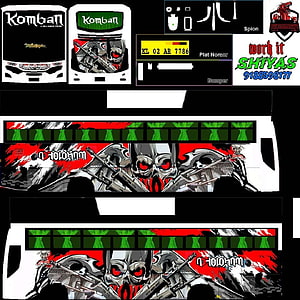 Komban Skull and Guns Car Decal Design with Red and Green Accents HD phone wallpaper