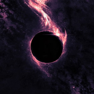 Majestic Black Hole with Glowing Pink Accretion Disk in Deep Space HD phone wallpaper