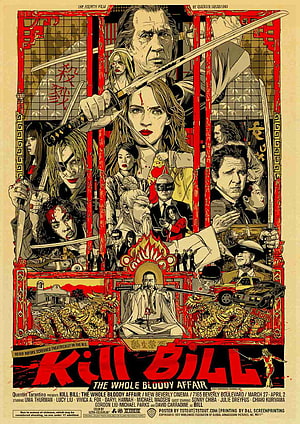 Kill Bill The Whole Bloody Affair Movie Poster Art Print HD phone wallpaper