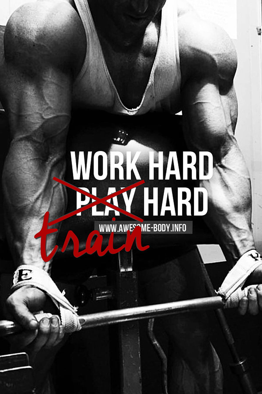 Black and White Bodybuilder Motivational Gym Poster with Training Quote HD phone wallpaper