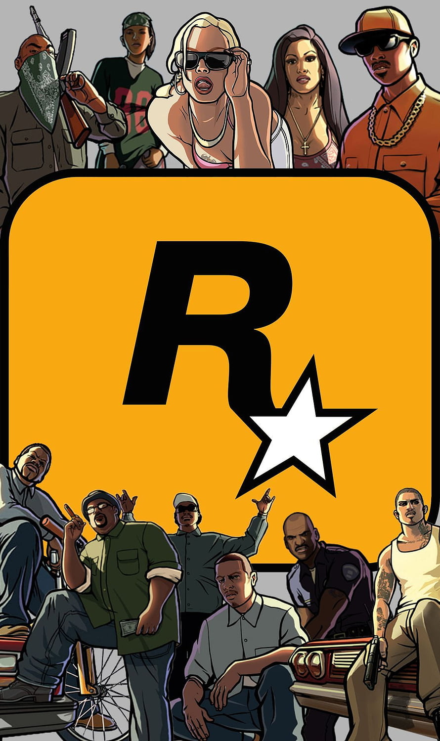 Grand Theft Auto San Andreas Rockstar Games Logo Artwork HD phone wallpaper