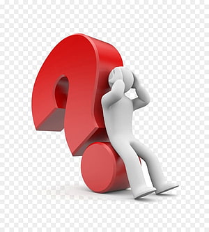 3D White Figure Leaning Against Large Red Question Mark on Transparent Background HD phone wallpaper