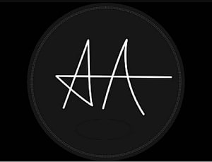 Allu Arjun Signature Logo on Black Circular Background HD wallpaper