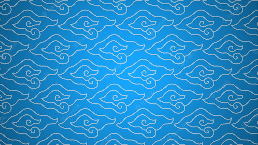Blue Indonesian Batik Mega Mendung Cloud Pattern Vector Illustration HD wallpaper