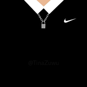 Nike Black Hoodie With Silver Padlock Necklace And White Swoosh Logo HD phone wallpaper