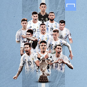 Argentina National Football Team 2022 Squad Celebration with Copa America Trophy HD phone wallpaper