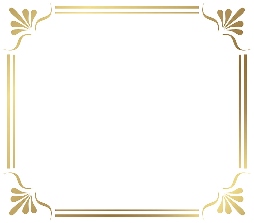 Elegant Gold Floral Corner Frame Border on White Background HD wallpaper