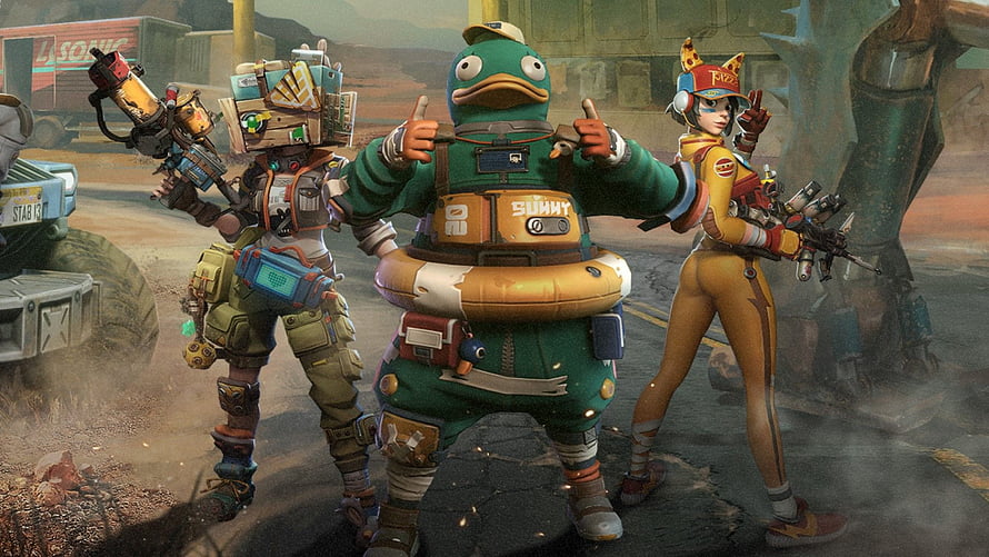 Farlight 84 Post-Apocalyptic Squad Artwork Featuring Duck Mascot and Scavenger Characters HD wallpaper