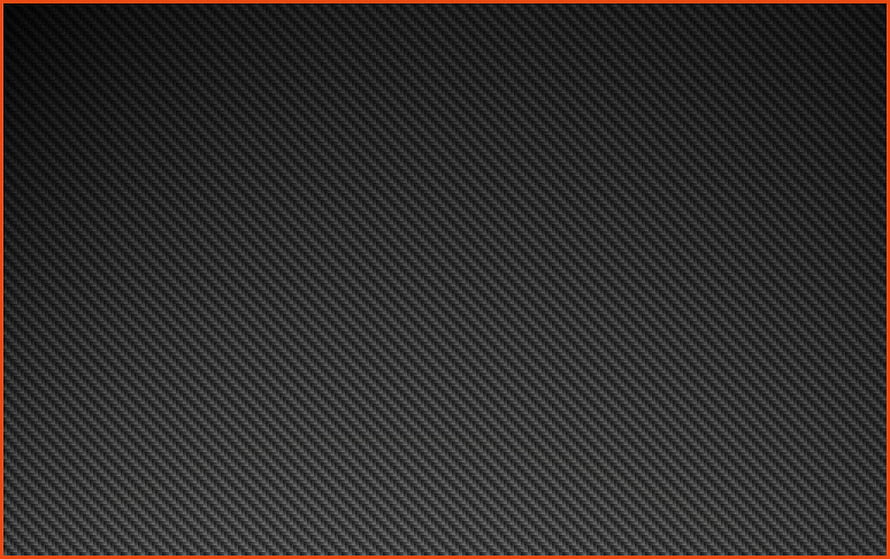 Dark Carbon Fiber Weave Texture with Vibrant Orange Border Frame HD wallpaper