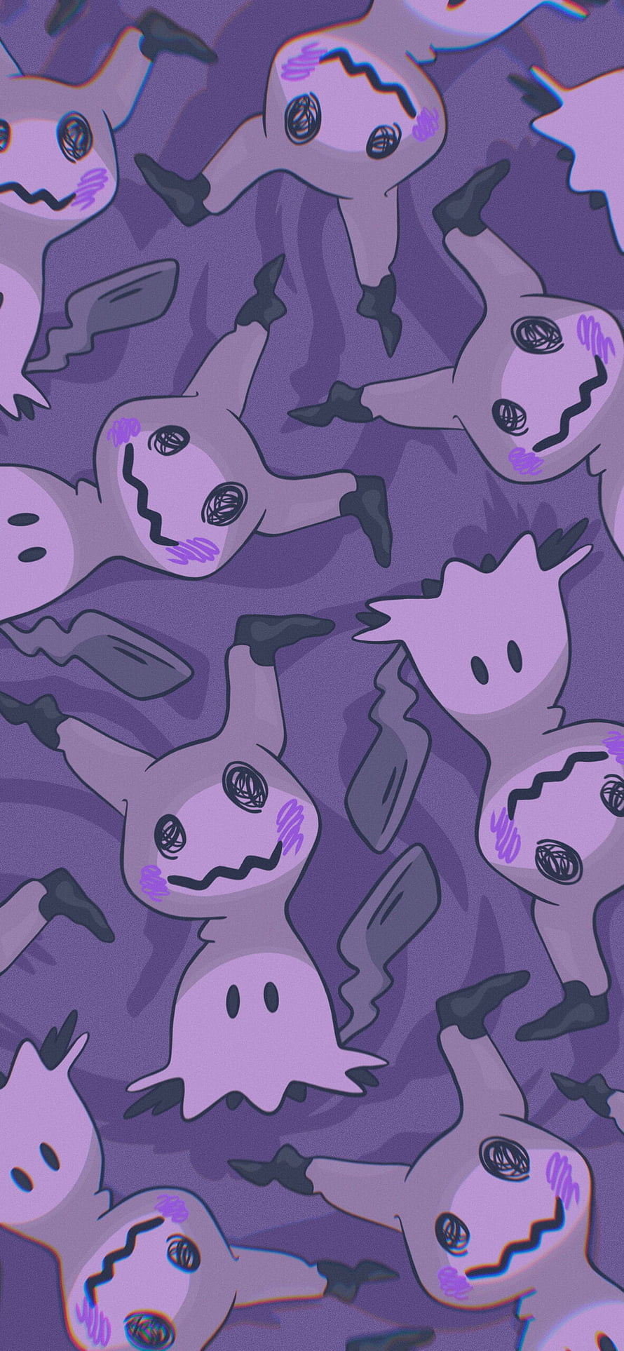 Mimikyu Purple Aesthetic Pattern Wallpaper HD phone wallpaper